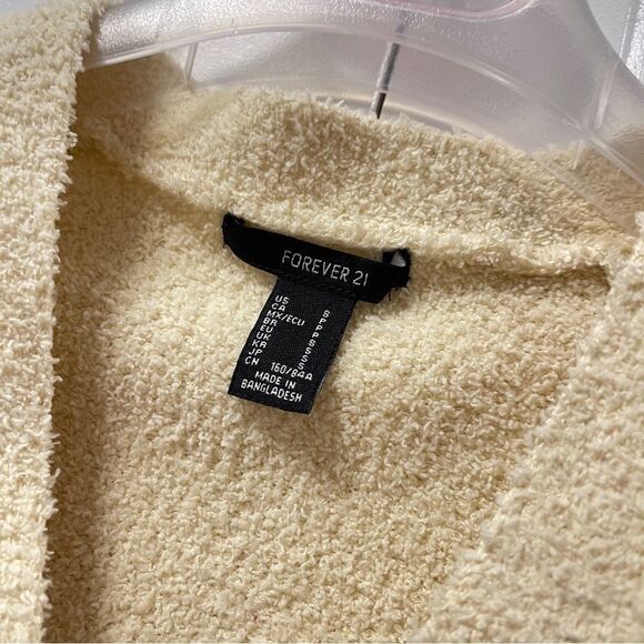 Forever 21 Fleece Sherpa Button-Up Cardigan Cream - S - Picture 6 of 7